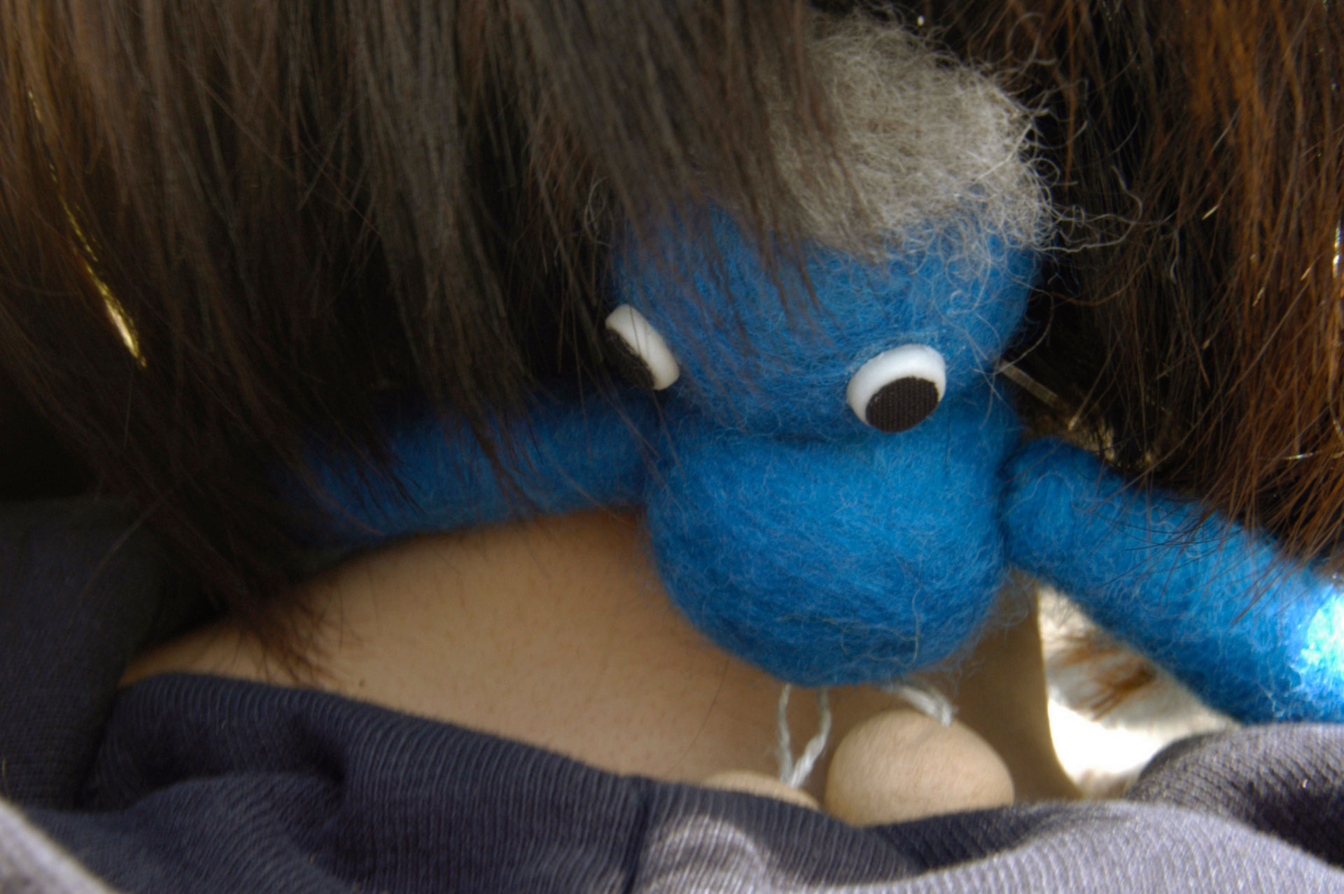 utan doll, 2006 made of 100% wool, fully moveable and bendable arms